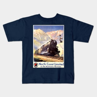 Vintage Travel Poster - Northern Pacific Railway Kids T-Shirt